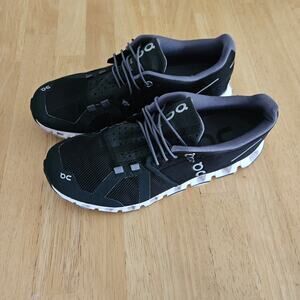 On Cloud 19.0001 Womens Black Mesh Lace Up Athletic Running Shoes Sz 7